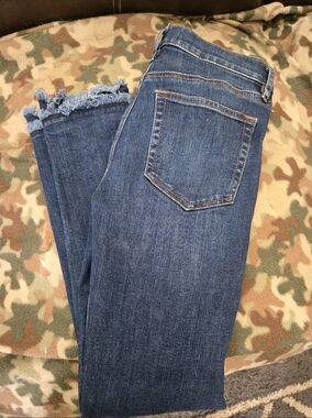 Kut From The Cloth Blue Frayed-Hem Women's  Ankle/croppedJeans